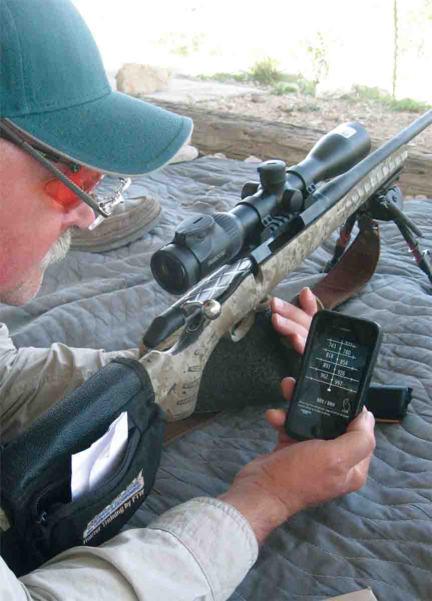 Many shooters have ballistic apps on their smartphones, making in-field trajectory calculations easy.